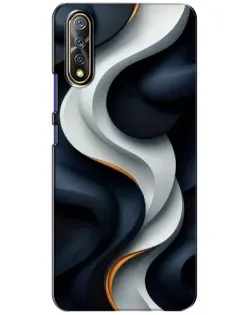 Чехол для Vivo V17 Neo с картинкой «Объемные черно-белые ленты»