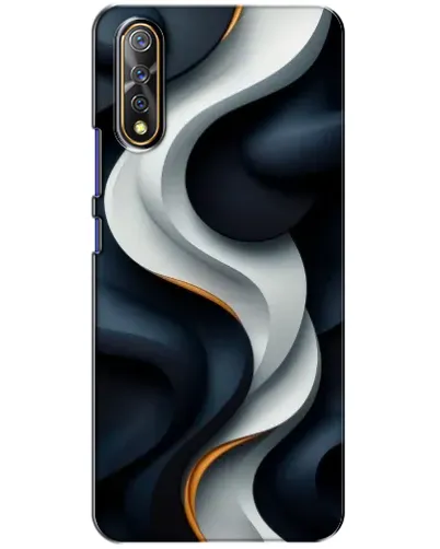 Чехол для Vivo V17 Neo с картинкой «Объемные черно-белые ленты»