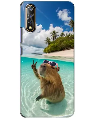 Чехол для Vivo V17 Neo с картинкой «Капибара на море»