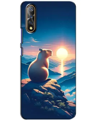 Чехол для Vivo V17 Neo с картинкой «Закат солнца с капибарой»