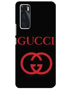 Чехол для Vivo V20 se с картинкой «Gucci — красный логотип»