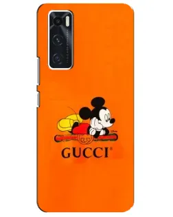 Чехол для Vivo V20 se с картинкой «Микки Маус Gucci — оранж»