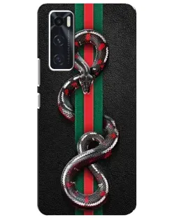 Чехол для Vivo V20 se с картинкой «Gucci — змея на полосе»
