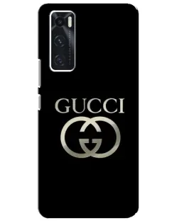 Чехол для Vivo V20 se с картинкой «Gucci — золото на черном»