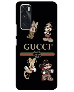 Чехол для Vivo V20 se с картинкой «Gucci — герои Disney и монограмма»