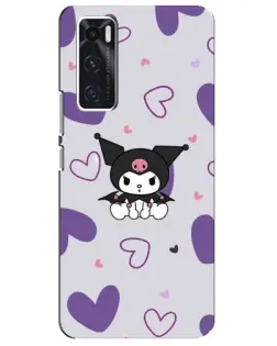 Чехол для Vivo V20 se с картинкой «Kuromi и лавандовые сердца»