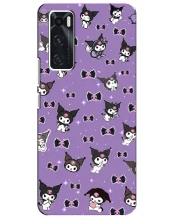 Чехол для Vivo V20 se с картинкой «Kuromi — паттерн»