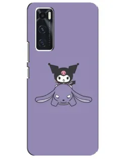 Чехол для Vivo V20 se с картинкой «Kuromi на лиловом фоне»