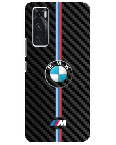 Чехол для Vivo V20 se с картинкой «Эмблема BMW и карбон»
