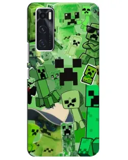 Чохол для Vivo V20 se з картинкою «Кріпери Minecraft»