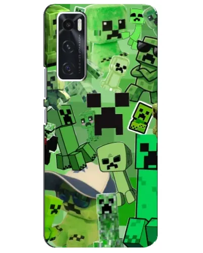 Чехол для Vivo V20 se с картинкой «Криперы Minecraft»