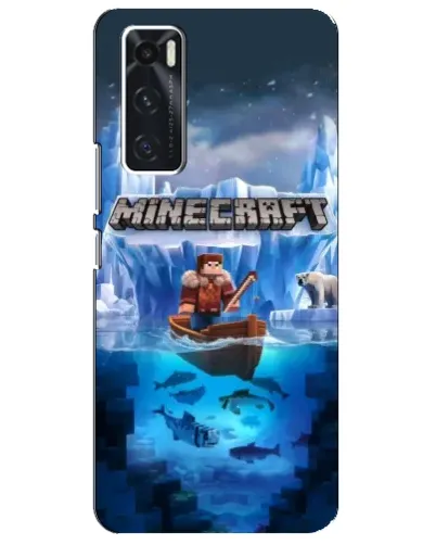 Чехол для Vivo V20 se с картинкой «Minecraft ледяной мир»