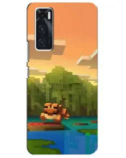 Чохол для Vivo V20 se з картинкою «Майнкрафт захід сонця»
