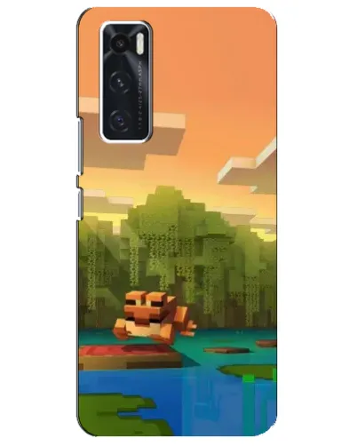 Чехол для Vivo V20 se с картинкой «Майнкрафт закат солнца»