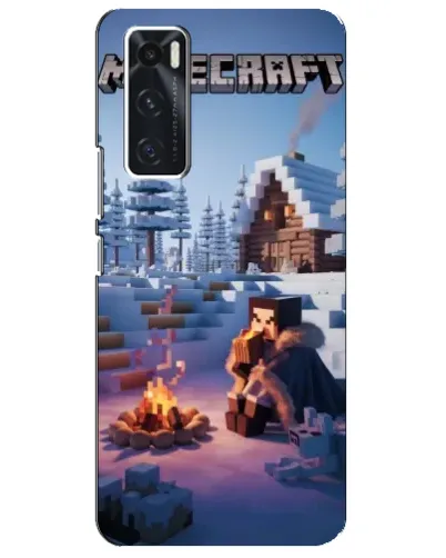 Чехол для Vivo V20 se с картинкой «Зимний Minecraft»