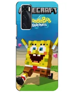 Чохол для Vivo V20 se з картинкою «Губка Боб Minecraft»