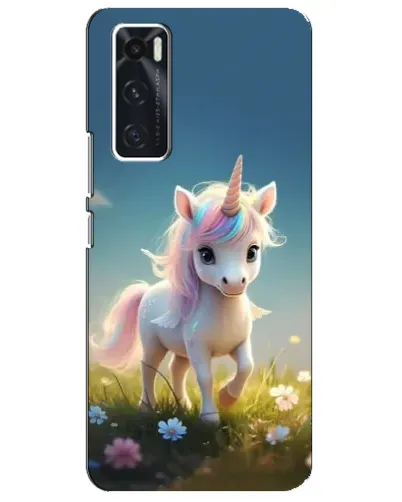 Чехол для Vivo V20 se с картинкой «Единорог на поляне»