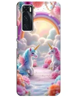 Чехол для Vivo V20 se с картинкой «Радуга и единороги» Чехол для Vivo V20 se с картинкой «Радуга и единороги»
