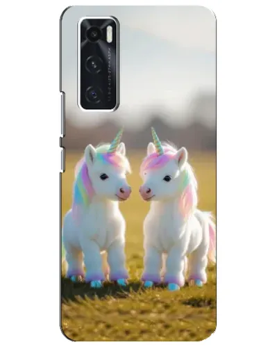 Чехол для Vivo V20 se с картинкой «Пара единорогов»