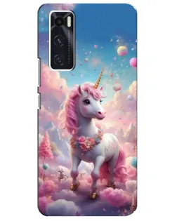 Чехол для Vivo V20 se с картинкой «Единорог среди облаков»