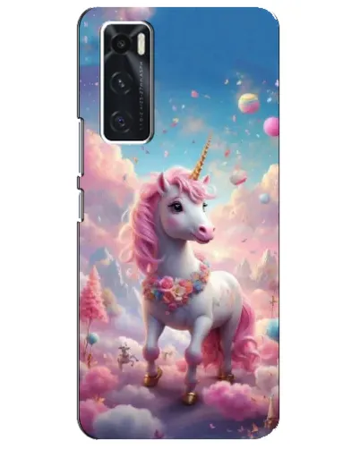 Чехол для Vivo V20 se с картинкой «Единорог среди облаков»