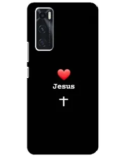 Чехол для Vivo V20 se с картинкой «Сердце - Jesus»