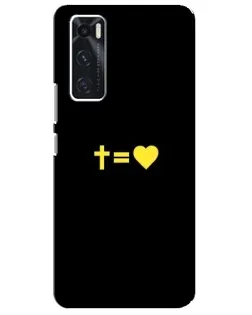 Чехол для Vivo V20 se с картинкой «Сердце и Крест»