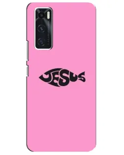 Чехол для Vivo V20 se с картинкой «Розовый символ  Jesus»
