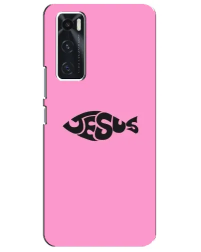Чехол для Vivo V20 se с картинкой «Розовый символ  Jesus»