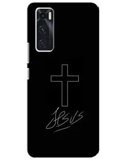 Чехол для Vivo V20 se с картинкой «Графический крест Jesus»