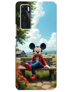Чехол для Vivo V20 se с картинкой «Микки на скамейке»