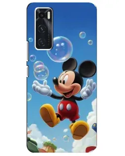 Чехол для Vivo V20 se с картинкой «Mickey и мыльные пузыри»