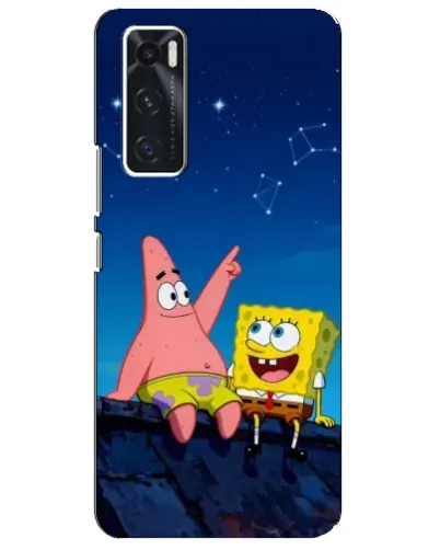 Чехол для Vivo V20 se с картинкой «Губка Боб и Патрик ночью» Чехол для Vivo V20 se с картинкой «Губка Боб и Патрик ночью»