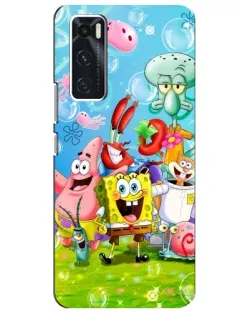 Чехол для Vivo V20 se с картинкой «Губка Боб и друзья»