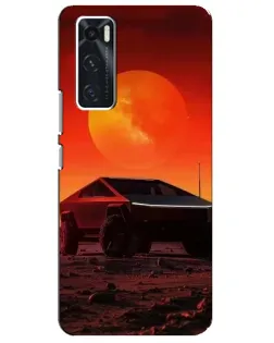 Чехол для Vivo V20 se с картинкой «Cybertruck на Марсе»