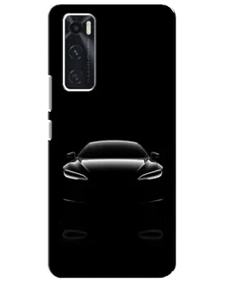 Чехол для Vivo V20 se с картинкой «Силуэт Tesla Night»