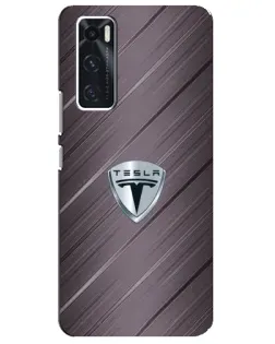 Чехол для Vivo V20 se с картинкой «Металлическая текстура Tesla»