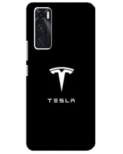 Чехол для Vivo V20 se с картинкой «Tesla White Logo»