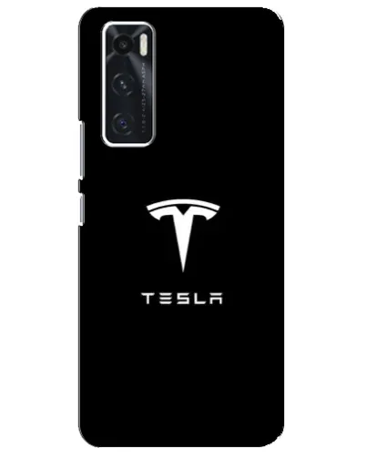 Чехол для Vivo V20 se с картинкой «Tesla White Logo»