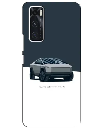 Чехол для Vivo V20 se с картинкой «Серебристый Cybertruck Tesla»