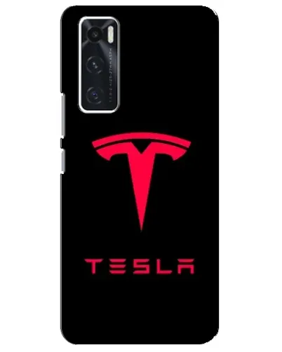 Чехол для Vivo V20 se с картинкой «Tesla Red Logo»