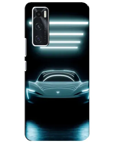 Чехол для Vivo V20 se с картинкой «Tesla в неоне»