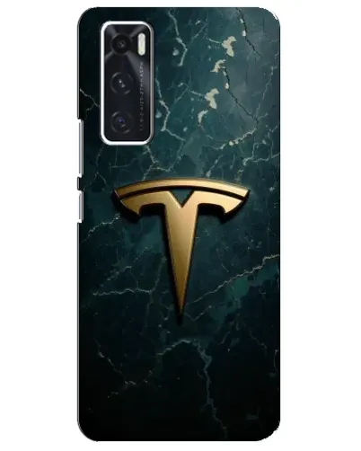 Чехол для Vivo V20 se с картинкой «Мраморная Tesla Gold»
