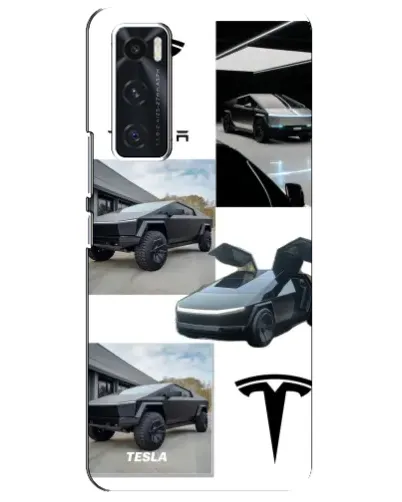 Чехол для Vivo V20 se с картинкой «Коллаж Cybertruck Tesla»