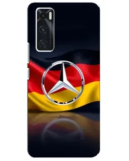 Чехол для Vivo V20 se с картинкой «Mercedes — флаг Германии»