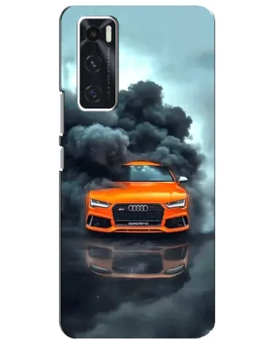 Чехол для Vivo V20 se с картинкой «Audi в облаках дыма»