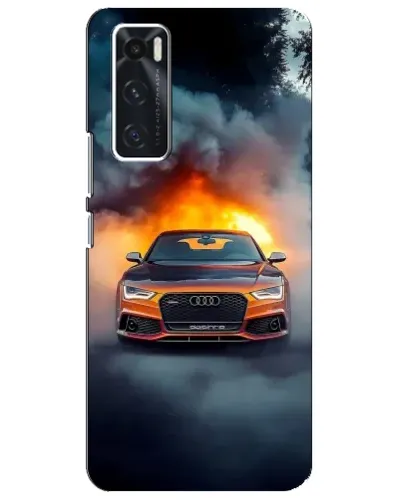 Чехол для Vivo V20 se с картинкой «Audi в огненном дыму»