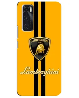 Чехол для Vivo V20 se с картинкой «Lamborghini Stripe желтый»