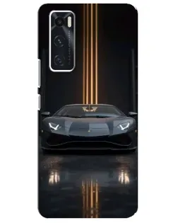 Чехол для Vivo V20 se с картинкой «Lamborghini золотые линии»