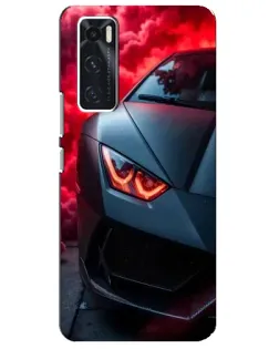 Чехол для Vivo V20 se с картинкой «Lamborghini красное сияние»